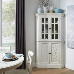 Seaside Lodge White Corner Pantry by HOMESTYLES -Deals HOMESTYLES Store white wash homestyles pantry cabinets 5523 68 31 1000