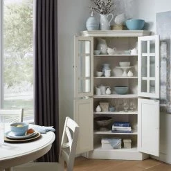Seaside Lodge White Corner Pantry by HOMESTYLES -Deals HOMESTYLES Store white wash homestyles pantry cabinets 5523 68 4f 1000