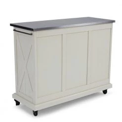 Seaside White Kitchen Cart with Stainless Steel Top by HOMESTYLES -Deals HOMESTYLES Store white with stainless steel top homestyles kitchen carts 5523 952 76 1000