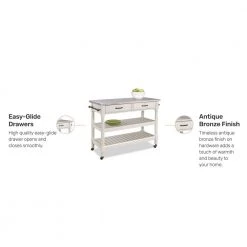 Savannah White Kitchen Cart with Stainless Top by HOMESTYLES -Deals HOMESTYLES Store white with stainless top homestyles kitchen carts 5219 95 44 1000