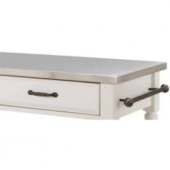 Savannah White Kitchen Cart with Stainless Top by HOMESTYLES -Deals HOMESTYLES Store white with stainless top homestyles kitchen carts 5219 95 4f 1000