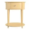 Abelia 21.6 in. Pale Yellow Round End Table with Drawer and Shelf by Ameriwood Home