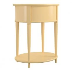 Abelia 21.6 in. Pale Yellow Round End Table with Drawer and Shelf by Ameriwood Home -Deals HOMESTYLES Store yellow ameriwood home end side tables hd36795 66 1000